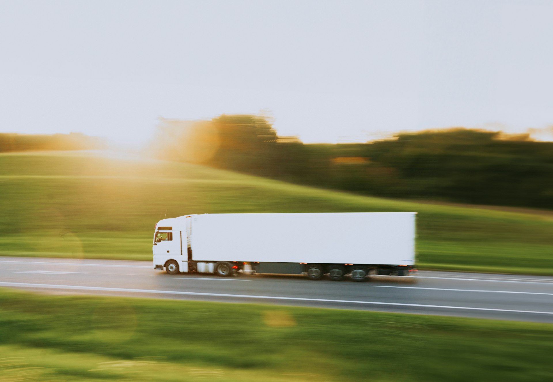 Logistics truck on the road